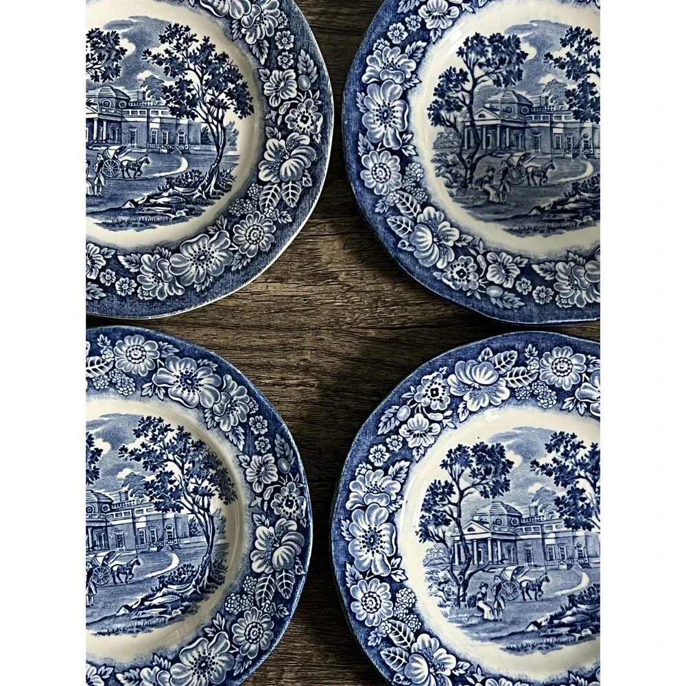 Blue and White Liberty Blue, Historical Colonial Scenes Collection Small Plate